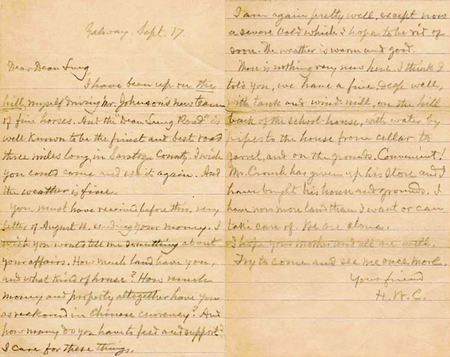 1907年9月美国H.W.C.写给Dean Lung的信 陈家基 提供.jpg